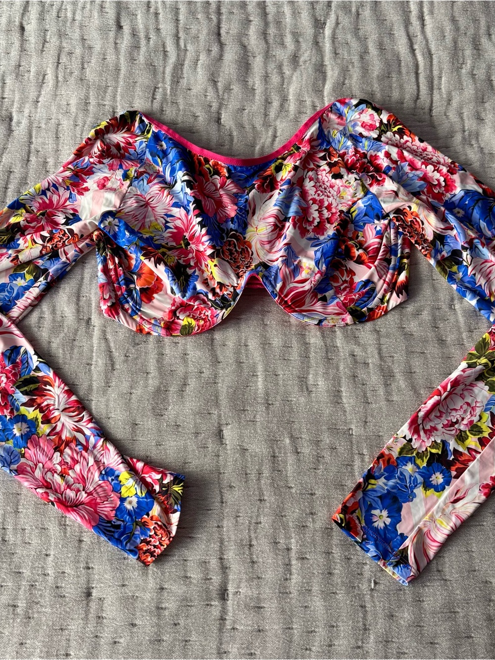 Victoria Secret Mary Katrantzou floral cropped sport top Medium New